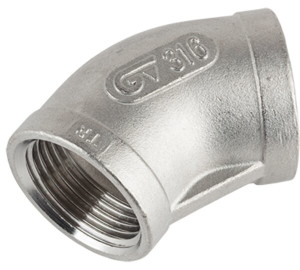 Cotovelo 45º inox 316 F-F BSP