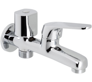 Torneira dupla de 1/2" - 3/4" com arejador Cromado Ge2