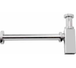 Garrafa sifão quadrada para lavatório e bidé 1 1/4". Cromado