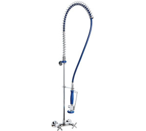 Coluna alta de pré-lavagem com misturadora de parede 1/2" Cozinha industrial