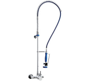 Coluna alta de pré-lavagem com torneira misturadora monocomando de parede 1/2" Cozinha industrial