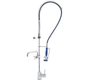 Coluna alta de pré-lavagem com misturadora monocomando e bica 1/2" Cozinha industrial