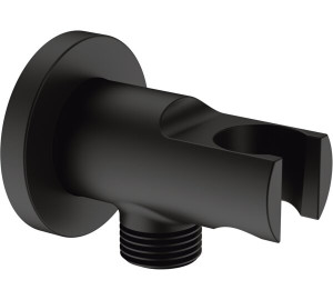 Suporte de duche cilíndrico com entrada de 1/2" Preto Acessórios e peças sobresselentes