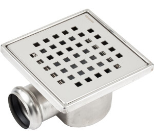 Sumidouro sifónico em aço inoxidável 15x15