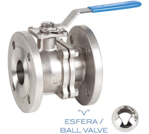 Válvula de controle com esfera V- bi-partida