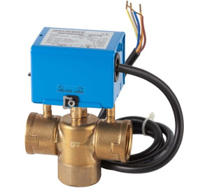 Válvula motorizada / zona 3 vías ON/OFF con muelle de retorno y con interruptor auxiliar y cable de 5 hilos