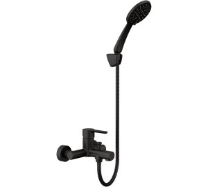 Misturadora monocomando de banheira com kit Preto Oslo Black