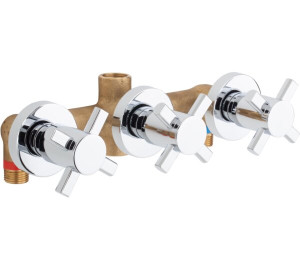 Unidade de duche de encastrar de 8" com inversor Cromado Kross