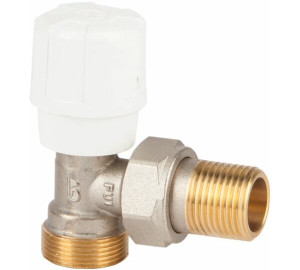 Manual angle radiator valve for cooper, polyethylene and multilayer pipe