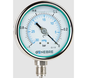 Vacuômetro DN100-Total inox-glicerina-vertical.