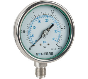 Manômetro DN100-Total inox -vertical.