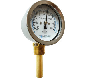 TERMOMETRO BIMETALICO DN63 CX ACO S/INF BULBO 50MM