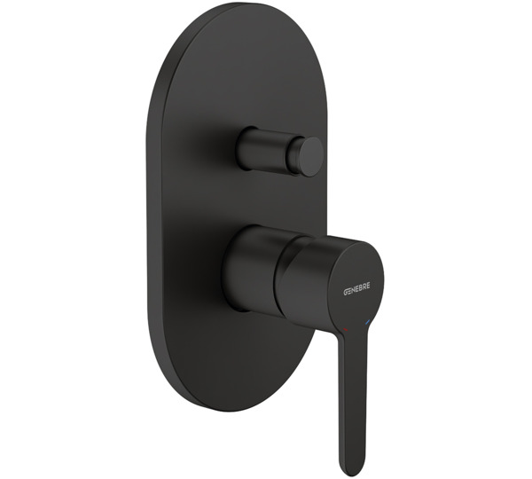 Misturadora de banheira monocomando oculta com desviador Preto Oslo Black