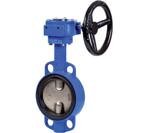Válvula de borboleta tipo Wafer disco inox 316 redutor manual BUNA-N
