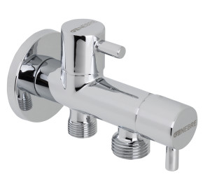 Válvula escuadra doble 1/2" - 3/8"