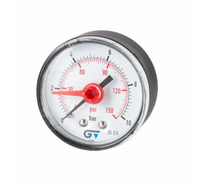 Manômetro DN 53 - ABS - seco - horizontal - 1/4" - BSP - ponteiro indicador