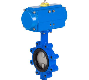 Válvula de borboleta 2108A, atuada com atuador pneumático GNP Genebre