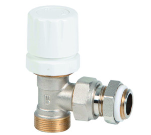 Válvula termostatizable escuadra para tubo cobre, polietileno o multicapa con GE System