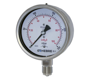 Manômetro de baixa pressão (ventômetro) - DN 100 - inox 316L