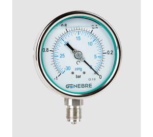 Vacuômetro DN100-Total inox-glicerina-vertical.