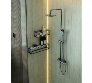 COLUMNA MONOMANDO EXTENSIBLE CON KIT  BRUSHED METAL